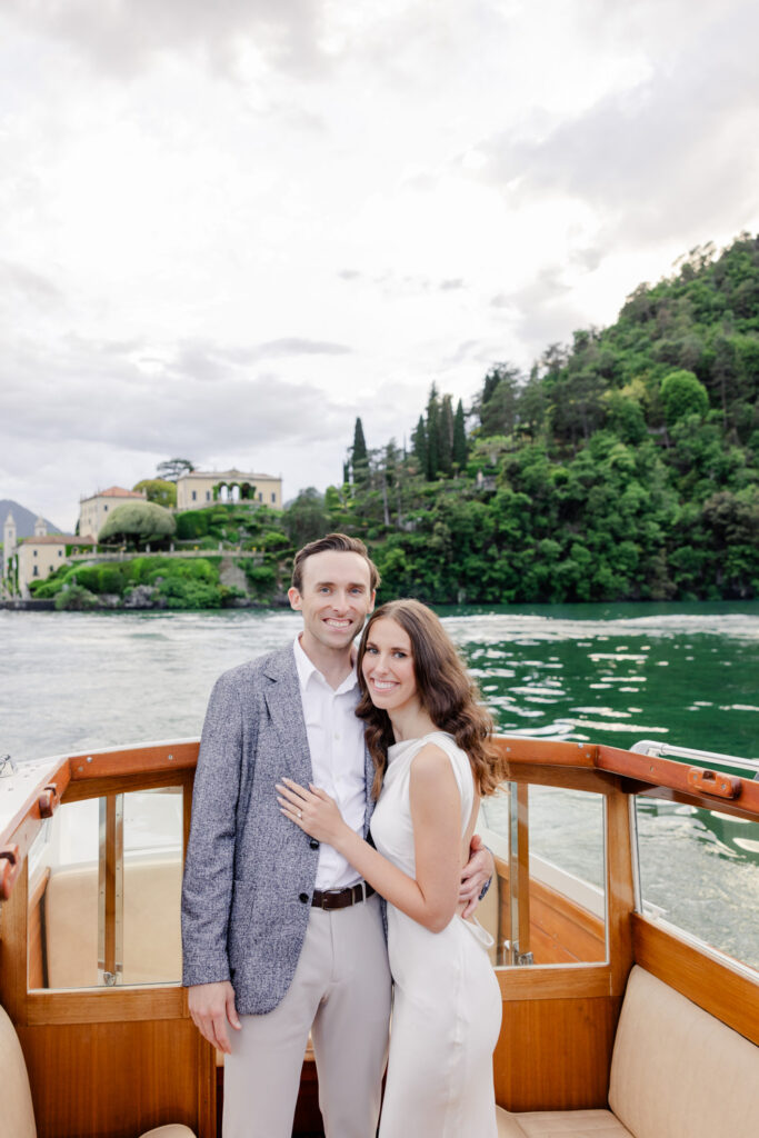 Private boat arrival at Villa del Balbianello
