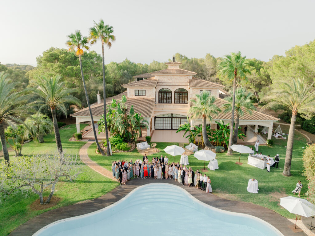 Drohnenaufnahme der Hochzeitslocation Finca Son Mir